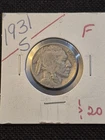 Rare High Quality Key Date 1931 S Buffalo Nickel