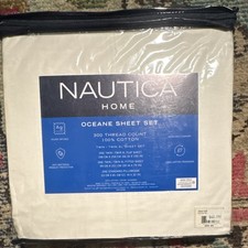 Nautica Home Oceane Twin/Twin XL Sheet Set 100 Cotton 300TC White