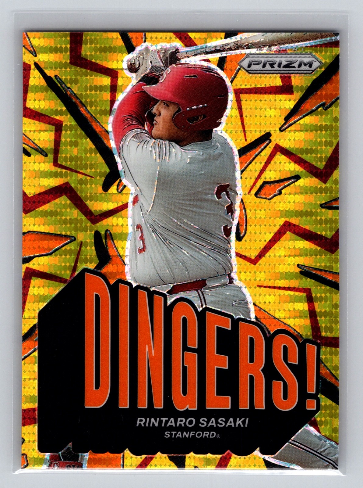2025 Panini Prizm Rintaro Sasaki Dingers Gold Pulsar Prizm Numbered 288/399