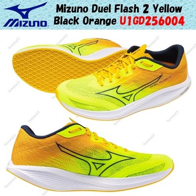 Mizuno Duel Flash 2 Yellow Black Orange U1GD256004 Men's Size