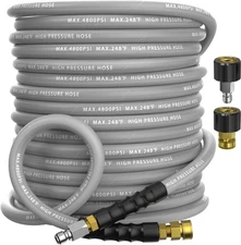 3/8" Pressure Washer Hose 75FT 4800 PSI, Kink Resistant Steel 75FT, Gray 
