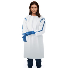 AMZ Medical Supply Disposable Isolation Gowns. Pack of 5 White Adult Gowns