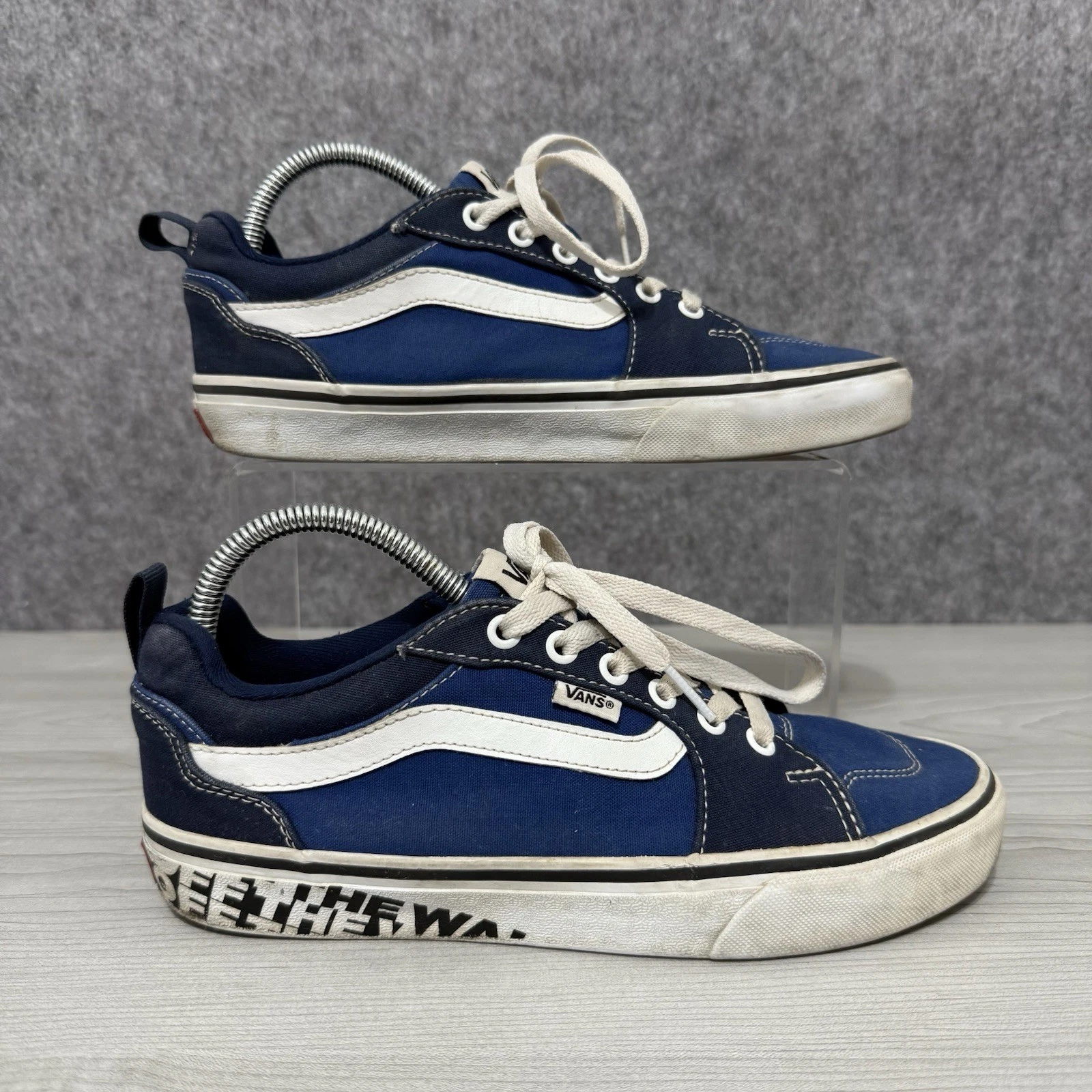 Scarpe da skate Vans Off The Wall blu bianco uomo taglia 7 5 basse logo classico