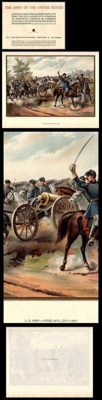 1899 WERNER ART PRINT CIVIL WAR HORSE ARTILLERY 1865