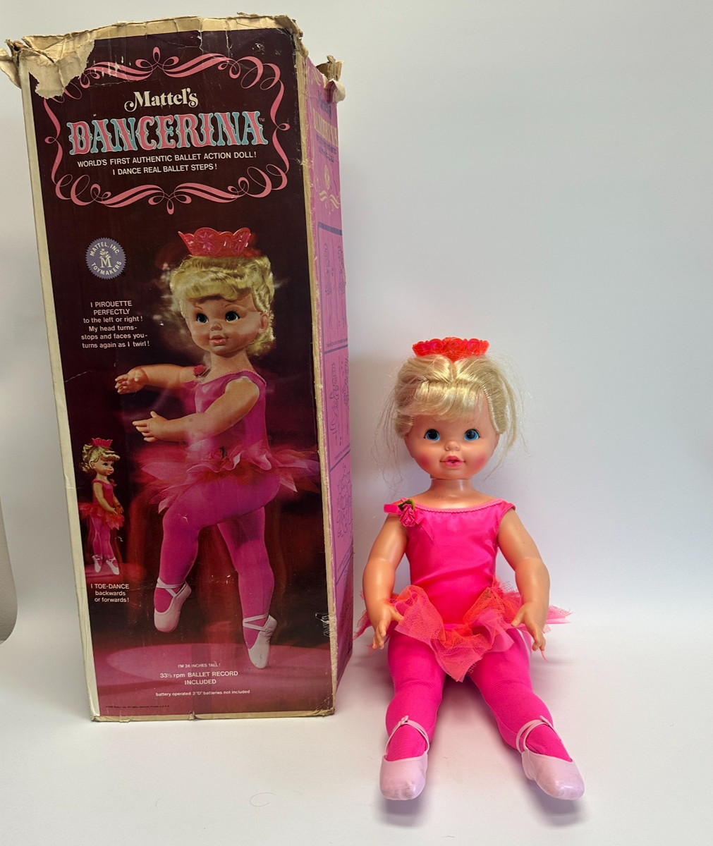VTG 1968 Mattel Dancerina Doll for PARTS or REPAIR Not Working w/ Original  Box