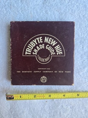 vintage dental trubyte new hue shade guide, 1940 dentistry supply of new york