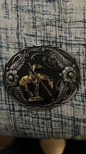 Western Belt Buckle Rodeo Cowboy Silver Gold Tone
