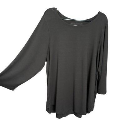 Cupio Women s Black Dolman Sleeve Tunic Top Plus Size 1X Soft Stretch Knit