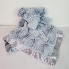 Cloud Island Gray Swirl Rosette Elephant Plush Lovey Security Blanket Satin