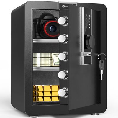 Kavey 2.6 Cub Safe Box, Large Safe with Hidden Compartment and Backlit Keypad