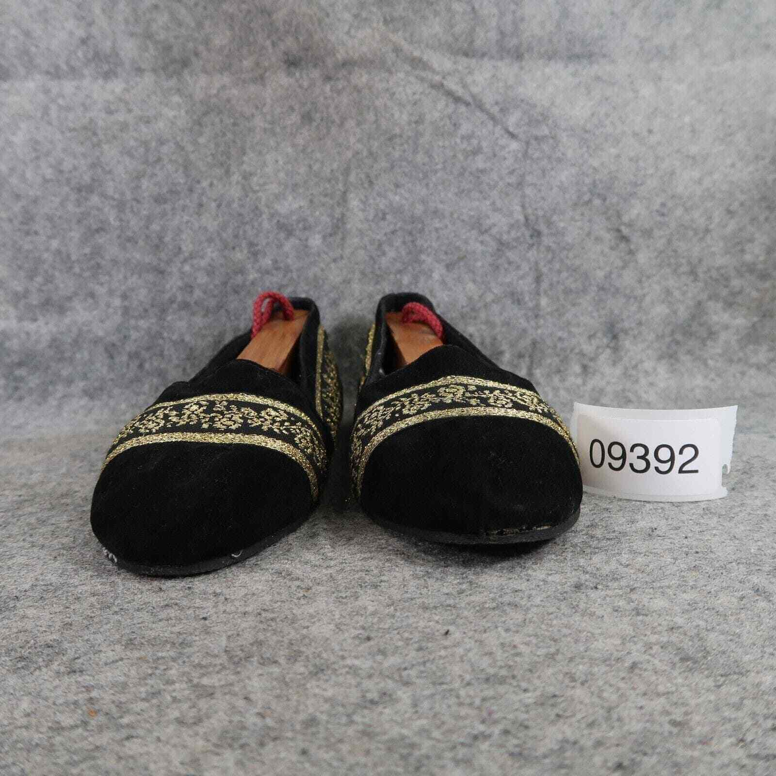 Shoes Womens 7 Flats Fashion Black Velvet Gold Br… - image 3