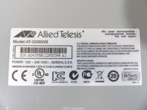 Commutateur Gigabit Allied Telesis AT-GS900/8 8 ports 10/100/1000Base-T - NO ... - 第 7/7 張圖片