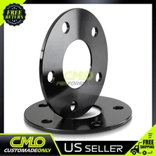 2pc 5mm ( 3/16" ) Thick Wheel Spacers | 5x120 Hubcentric 60.1 Hub | 14x1.5 Black