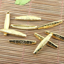 50pcs 25mm Gold-tone Patterned Design Charm Findings H1301-G