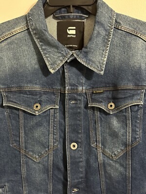 G STAR RAW 3301 Slim Jacket Men's Size M Medium Blue Denim Jean | eBay
