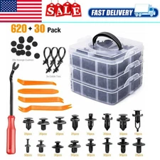 620PCS Car Body Retainer Clips Auto Fasteners Push Trim Pin Rivet Bumper Kit