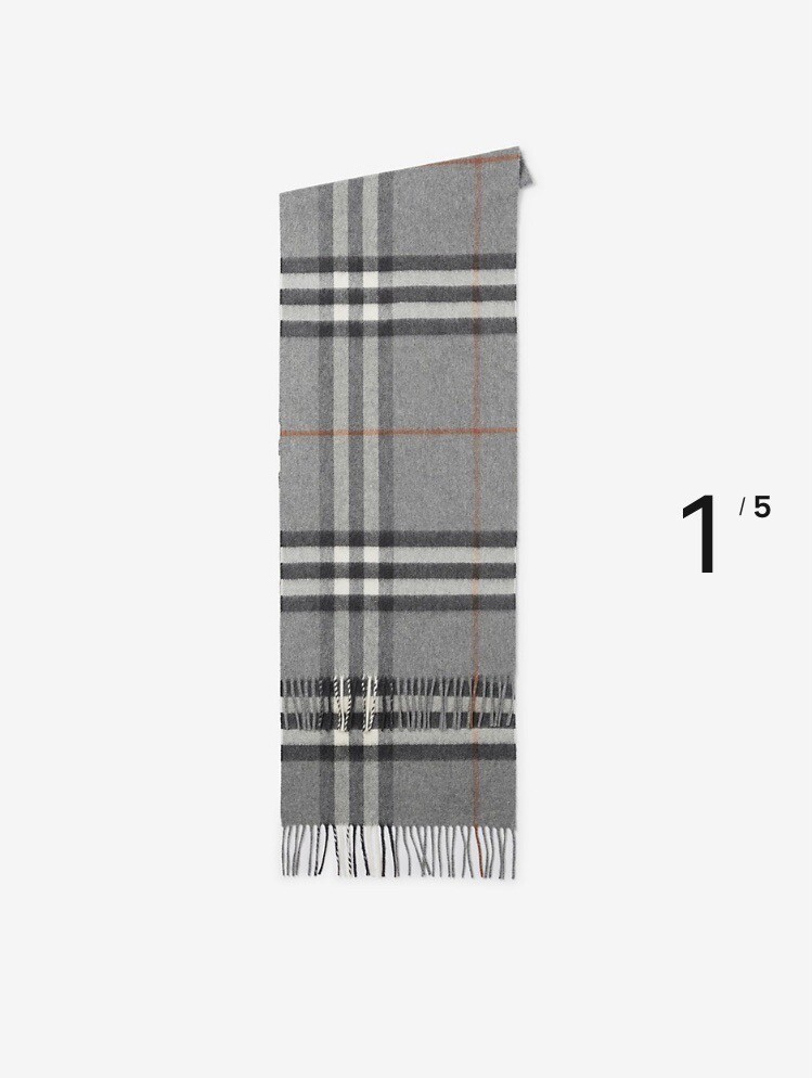 NWT Authentic Burberry Grey Check Cashmere Scarf | eBay