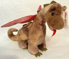 Ty Beanie Baby Scorch the Dragon Iridescent Wings magic 1998 medieval new tags