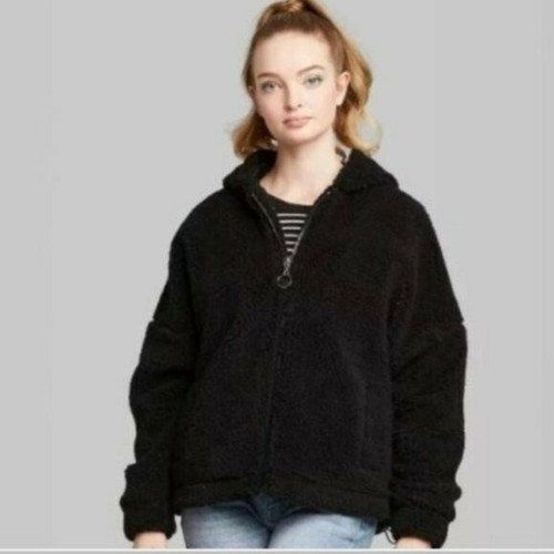 Hooded Sherpa Jacket Black 