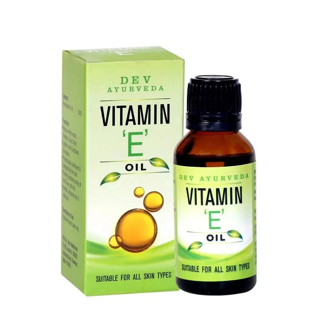 DEV AYURVEDA Pure Vitamin E Oil 10mL Therapeutic Grade (FOR SKIN & HAIR)