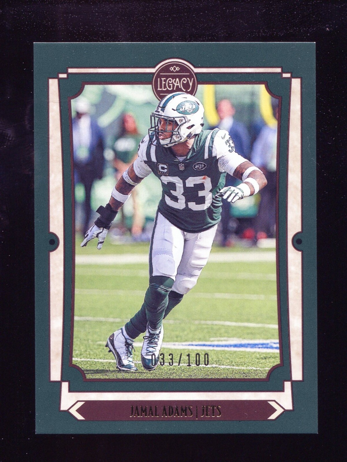2019 Panini Legacy Green Jamal Adams #77 #D 33/100 JERSEY NUMBER