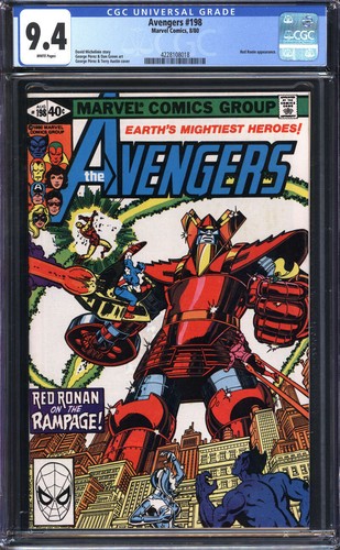 AVENGERS #198 CGC 9.4 WHITE PAGES // RED RONIN APPEARANCE MARVEL 1980