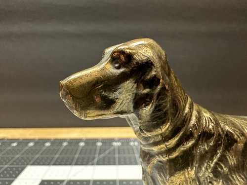 BANDEJA PARA LLAVES DE CIGARRILLO BASE DE ÓNIX MONTADA PARA PERRO SETTER DE METAL FUNDIDO RARA DE COLECCIÓN - Imagen 3 de 14