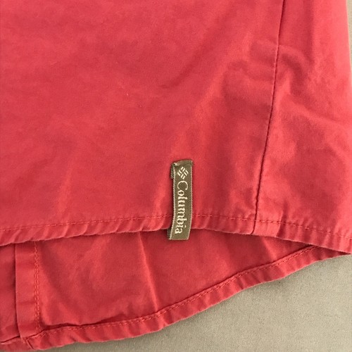 Columbia Women's Large Red Button Up Short Sleeve Shirt - Picture 4 of 8