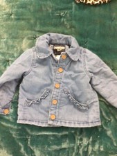 Osh Kosh B  Gosh jacket denim jean girls Baby toddler ruffle chambray 18M