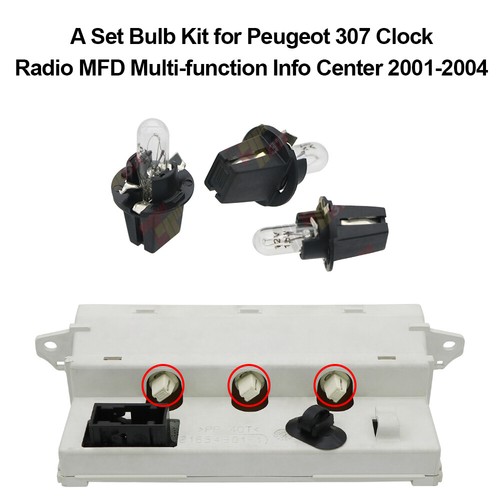 A Set Bulb Kit for Peugeot 206 307 406 Clock Radio Multi-function Info Center - Picture 3 of 5