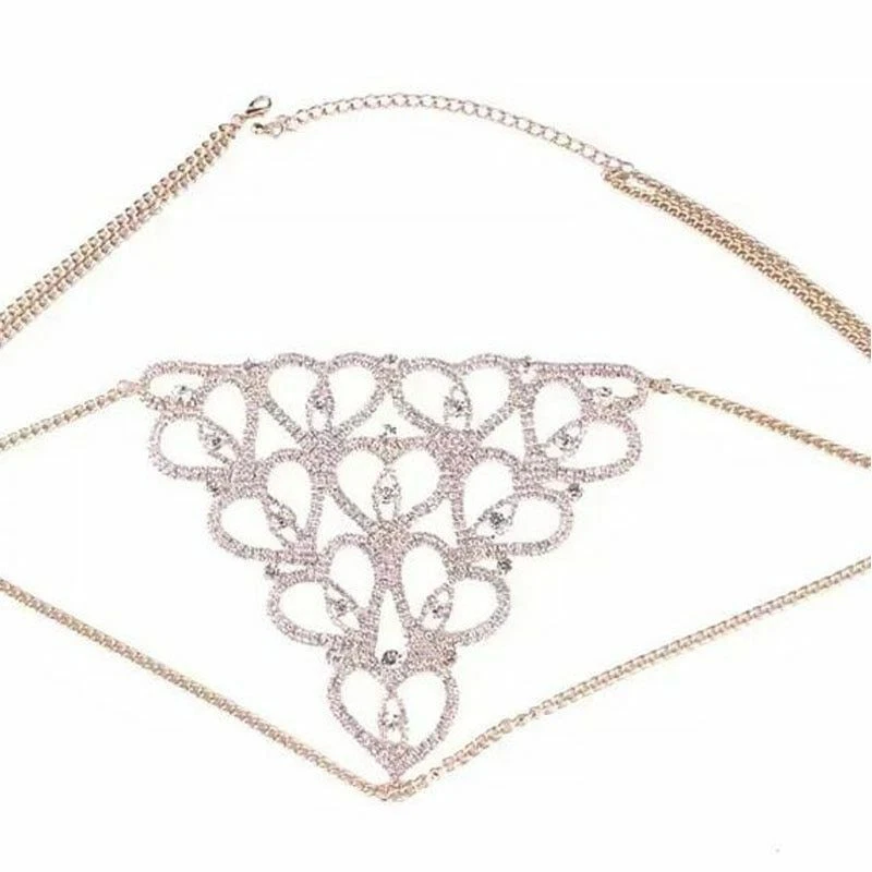 Sexy Tanga Cadena Corporal Cristal Brillante Estrás Bikini Joyería Ropa Interior de Lujo Foto 4 de 4