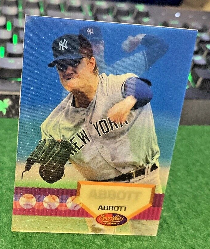 1994 Pinnacle Sports Flics #138 SP Holographic Jim Abbott New York Yankees MLB - Image 3 of 4