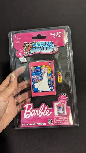 World's Smallest BARBIE FASHION CASE + 2 Miniature Dolls w/ Totally Hair Barbie