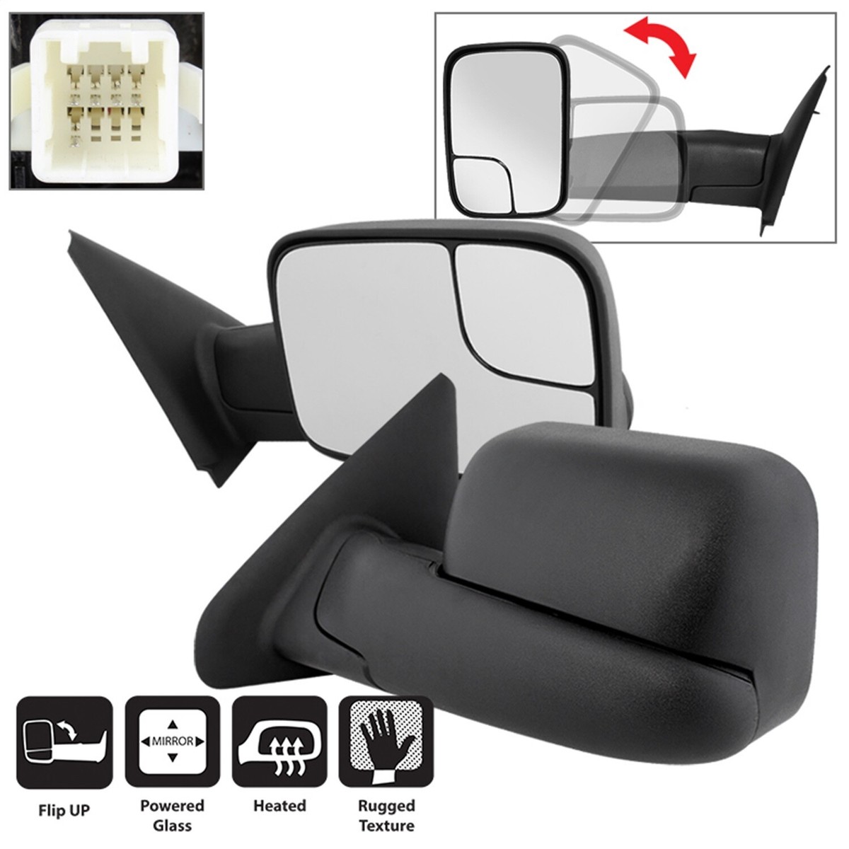Spyder Auto 9935732 XTune Door Mirror Set Fits 02-09 Ram 1500 Ram