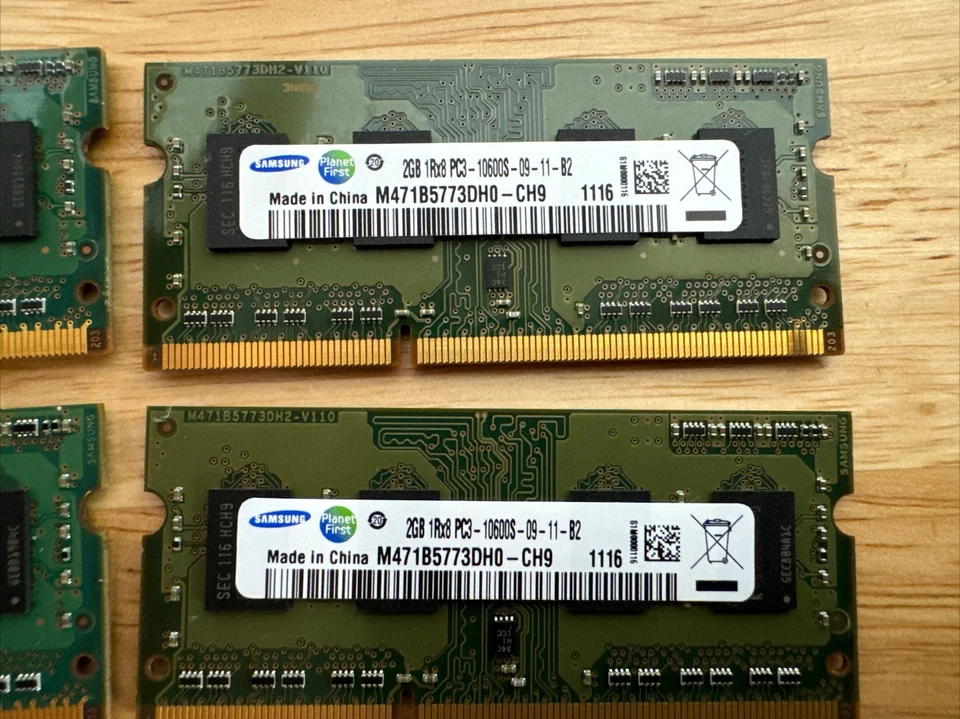 8GB (4x2GB) PC3-10600s DDR3-1333MHz 2Rx8 Non-ECC Samsung M471B5273DH0-CH9 - Image 3 of 3