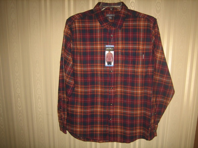 mens eddie bauer bristol flannel shirt L NWT