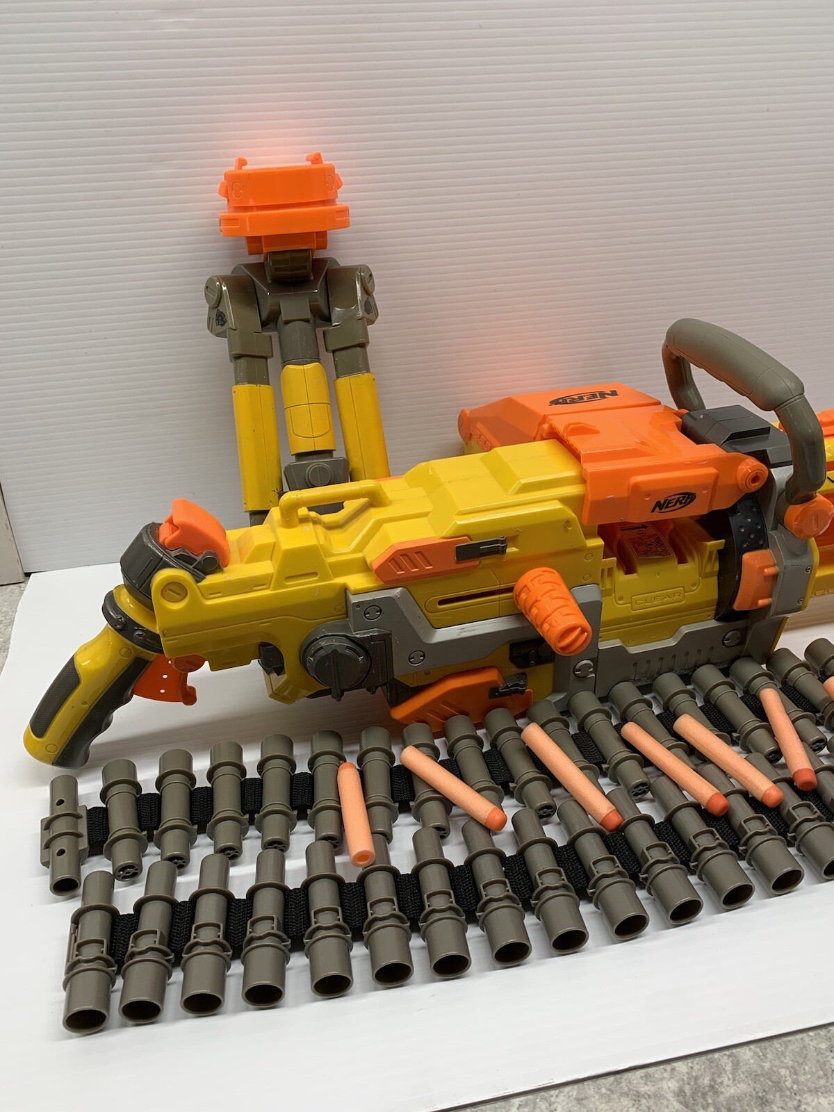 Nerf Vulcan EBF25 Dart Gun Blaster Ammo Belts Tripod Ammo Box Tested