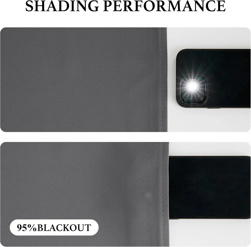 Juego de cortinas divisoras de habitaciones con riel de techo, apagón de privacidad aislamiento térmico Foto 3 de 4