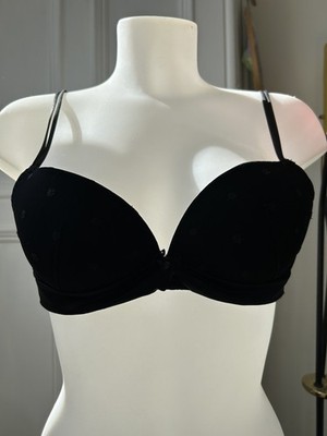 Lingadore, Fiori, super push-up bra, black spotty mesh/satin, size 34A, BNWT