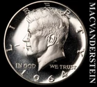 1964 Silver Kennedy Half Dollar - Choice Gem Proof  Lustrous  #L6409