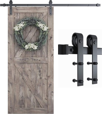SMARTSTANDARD 6.8 FT Barn Door Hardware Kit Fits 40 Wide Door Panel Sliding Barn