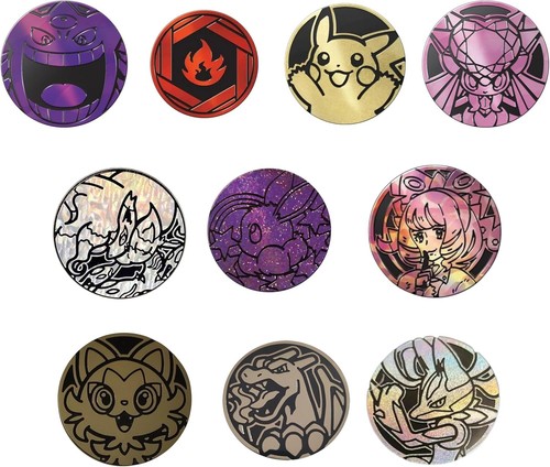 Lot of 10x Official Pokemon TCG Coins (No Duplicates)