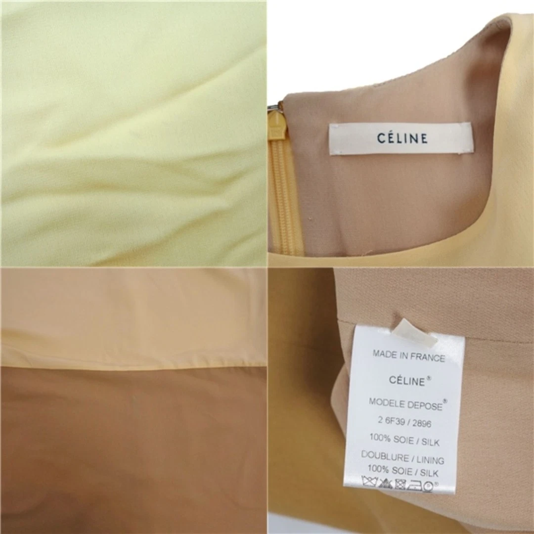 Abito Celine blusa periodo Phoebe senza maniche tinta unita bicolore top usato0