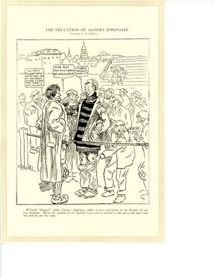 J.N. Ding Darling Early 1920's Rare Original Cartoon Page From College Yearbook