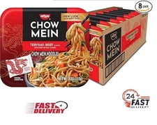 Nissin Chow Mein Japanese Ramen Noodle Teriyaki Beef 4 Ounce (Pack of 8) 