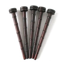 Lot 5 VTG Wooden Textile Mill Thread Bobbin Spindle Spools 8"