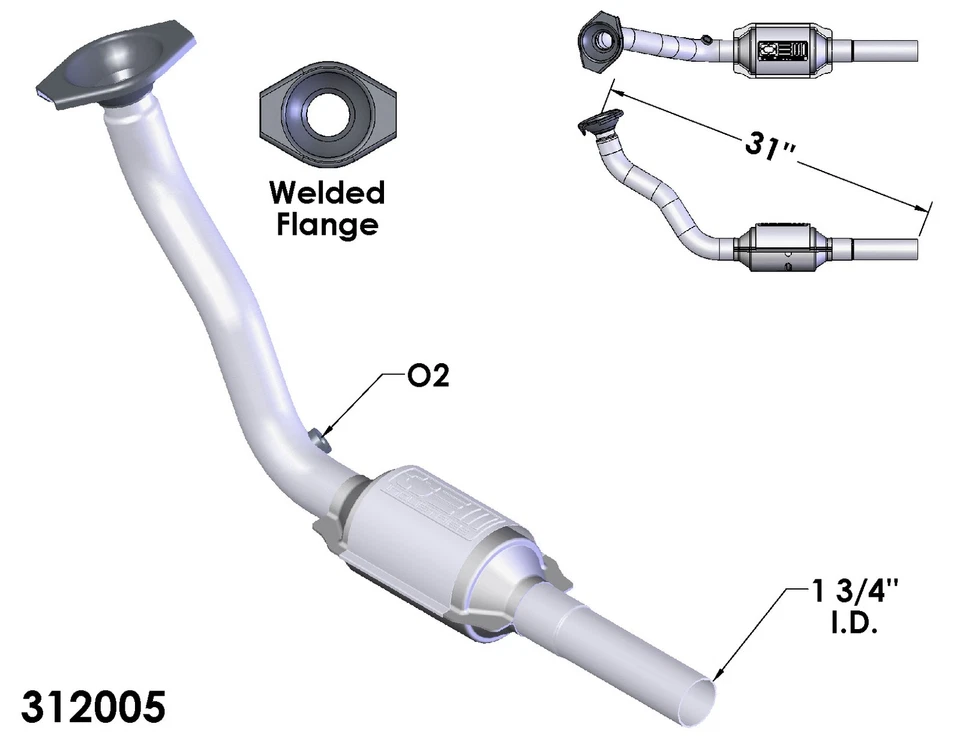 Catalytic Converter for 1985 Volkswagen Golf GTI 1.8L L4 GAS SOHC - Imagem 2 de 2