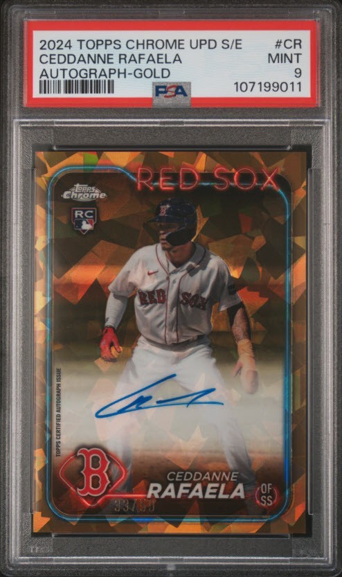 2024 Topps Chrome Update Series Sapphire Edition Ceddanne Rafaela Gold Auto /50