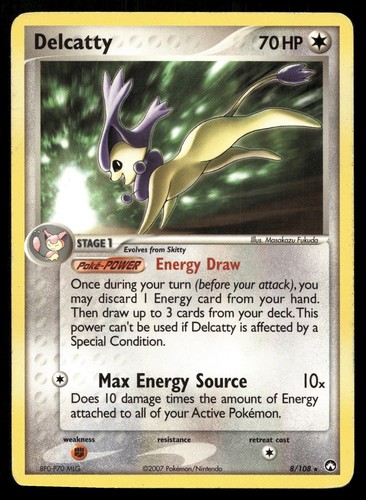 Delcatty 8/108 EX Power Keepers Rare Non-Holo Pokemon Card