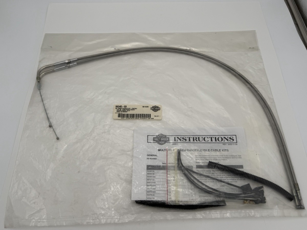 OEM Harley-Davidson 56345–03 Stainless Steel Throttle/Idle Kit 